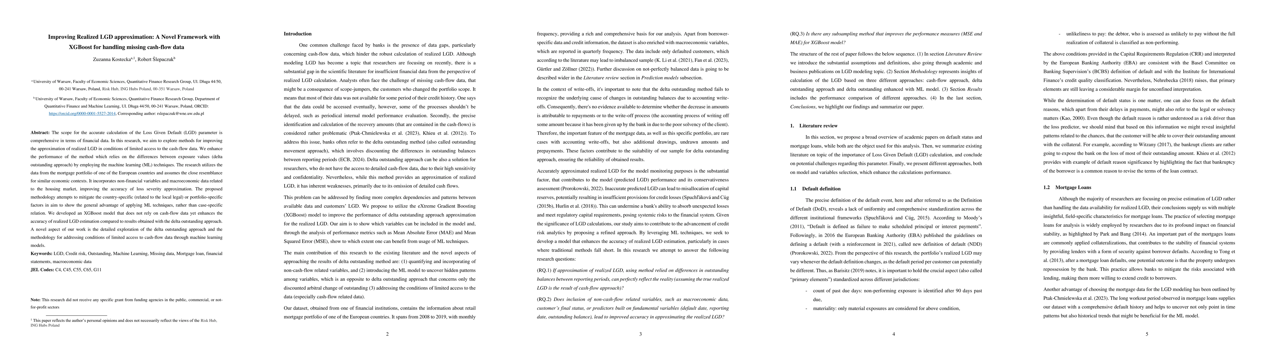 Thumbnail for Improving Realized LGD Approximation: A Novel Framework with XGBoost for
  Handling Missing Cash-Flow Data