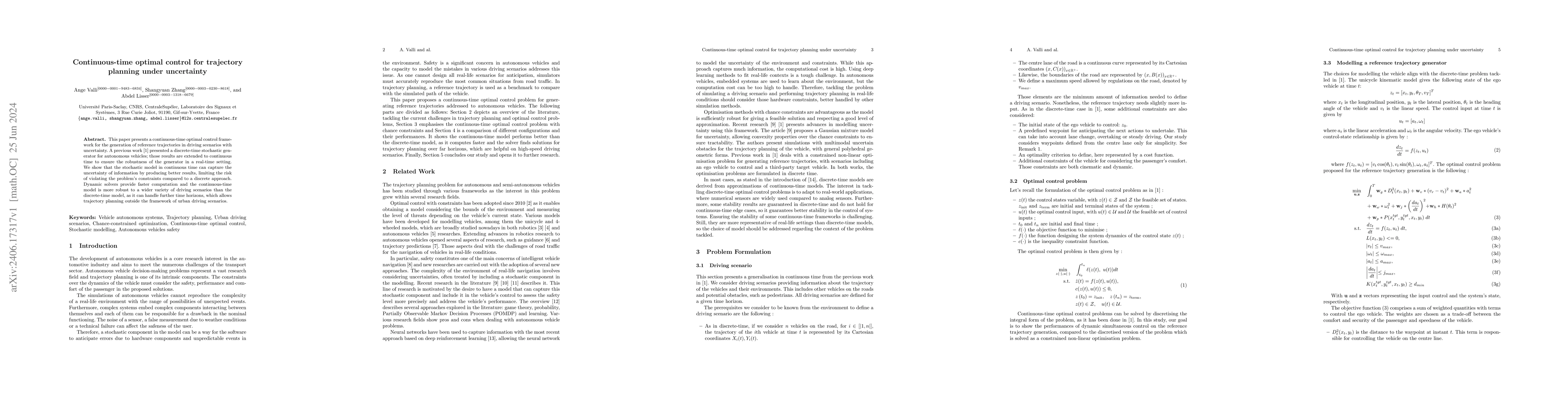 Thumbnail for Continuous-time optimal control for trajectory planning under
  uncertainty