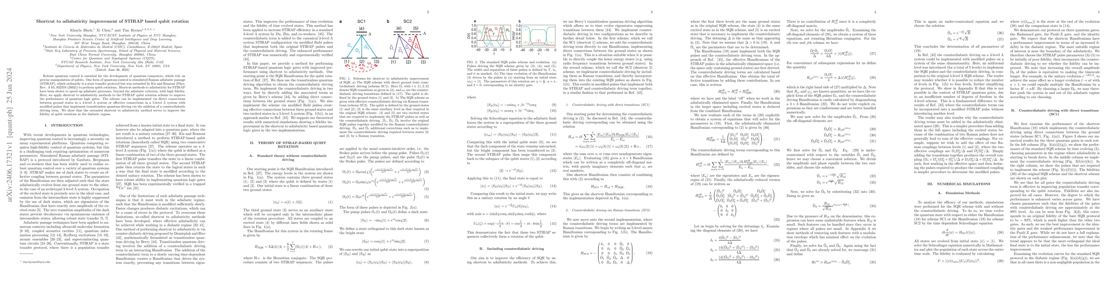 Thumbnail for Shortcut to adiabaticity improvement of STIRAP based qubit rotation