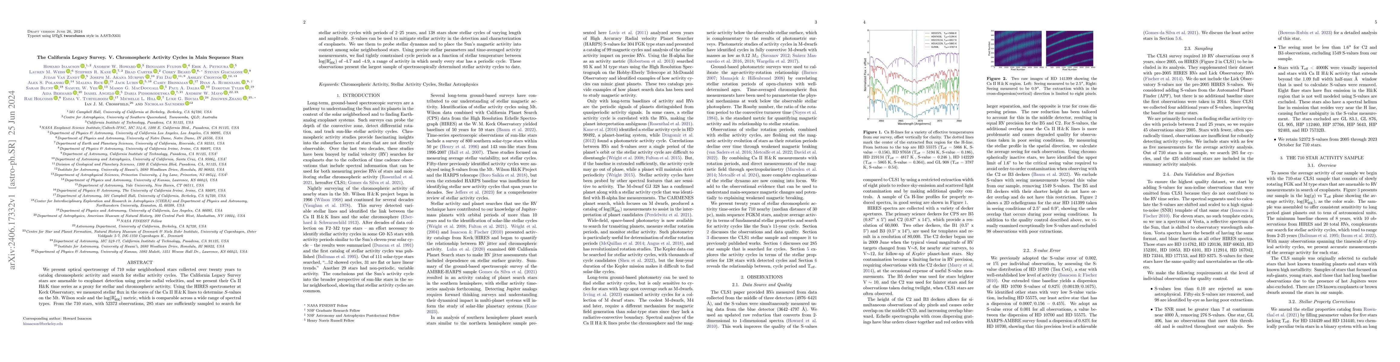 Thumbnail for The California Legacy Survey V. Chromospheric Activity Cycles in Main
  Sequence Stars