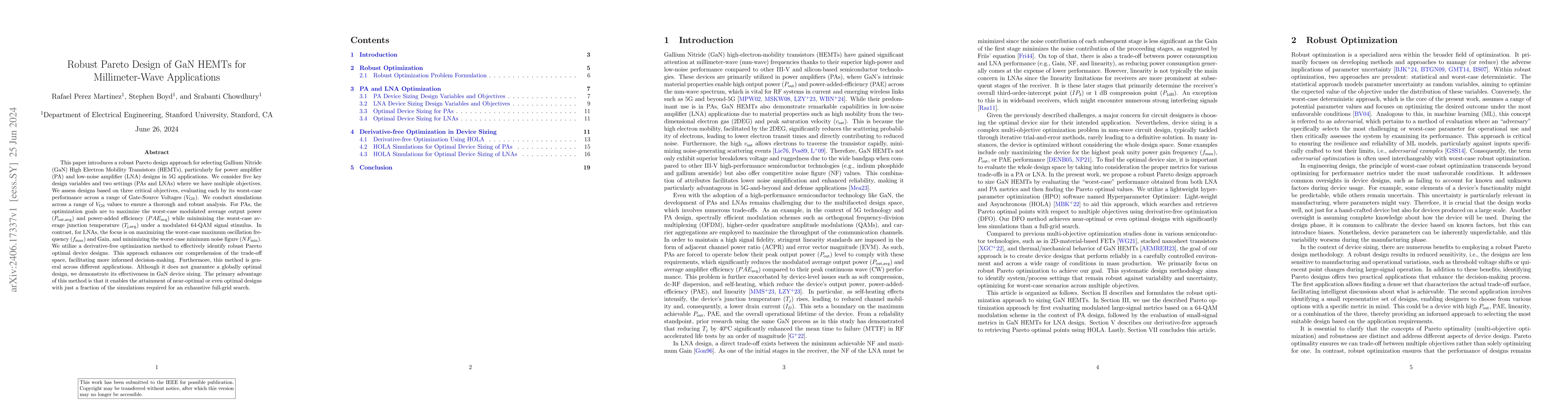 Thumbnail for Robust Pareto Design of GaN HEMTs for Millimeter-Wave Applications