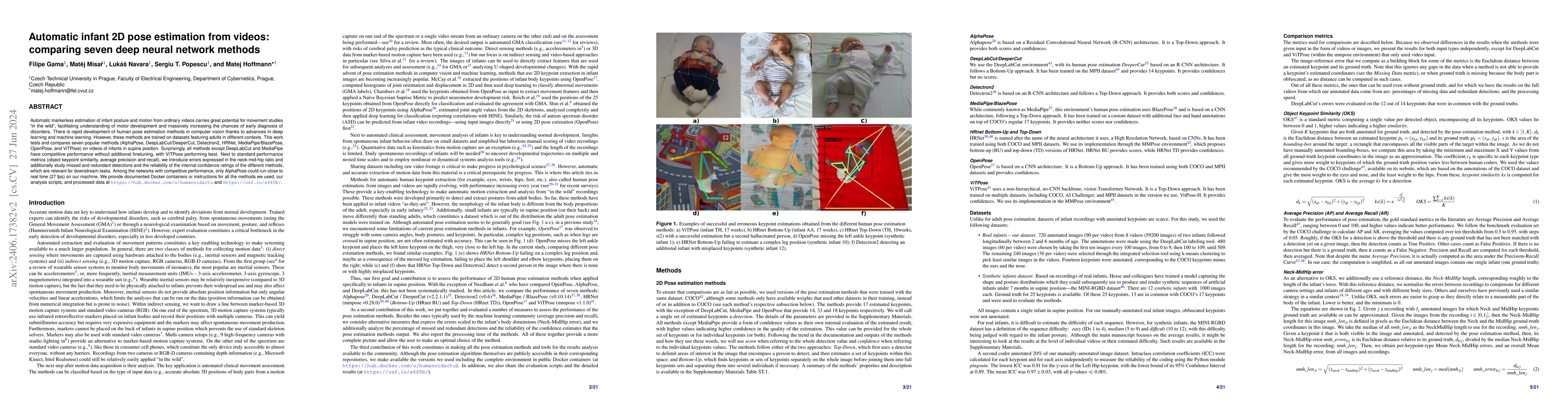 Thumbnail for Automatic infant 2D pose estimation from videos: comparing seven deep
  neural network methods