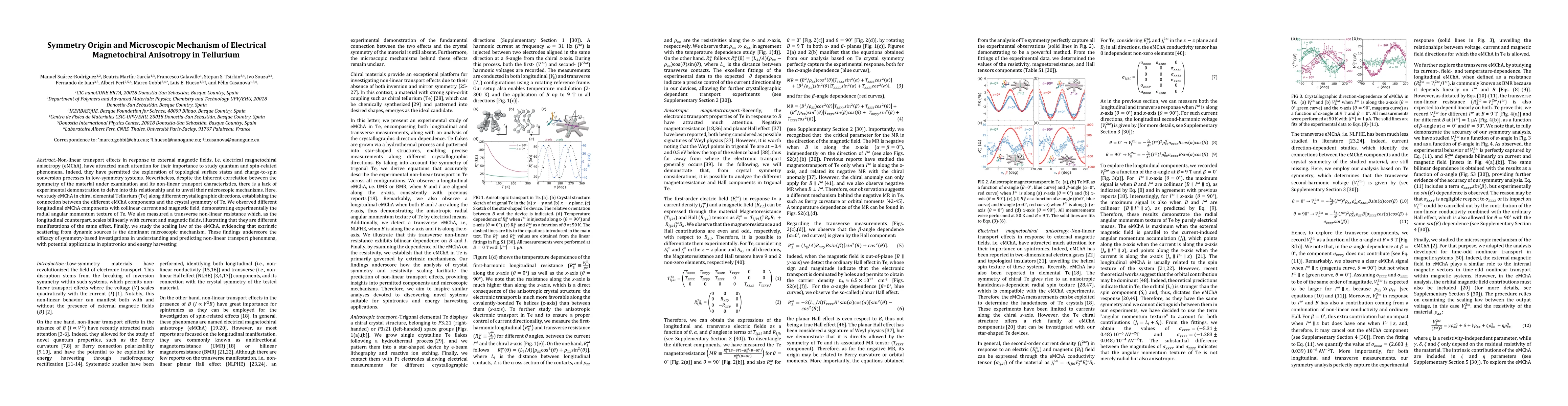 Thumbnail for Symmetry Origin and Microscopic Mechanism of Electrical Magnetochiral
  Anisotropy in Tellurium