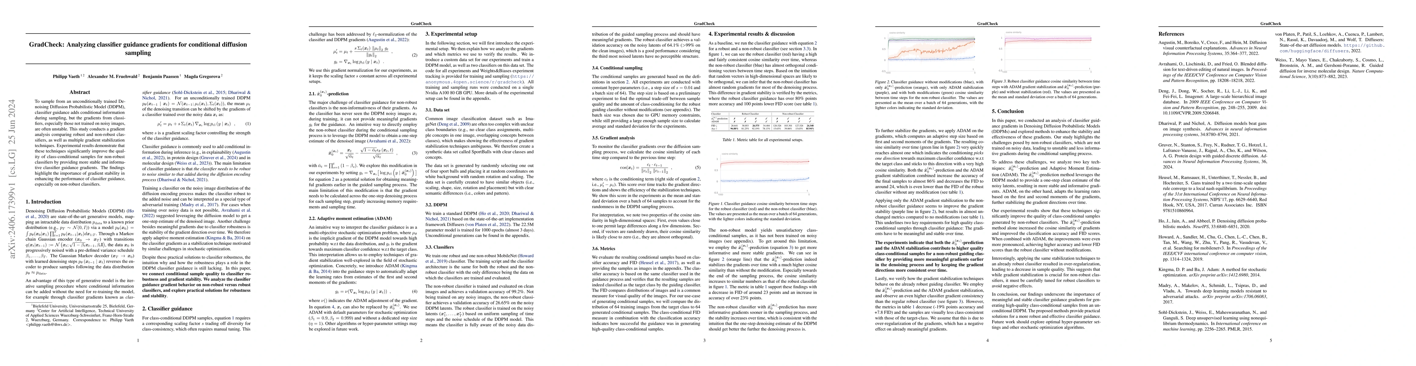 Thumbnail for GradCheck: Analyzing classifier guidance gradients for conditional
  diffusion sampling