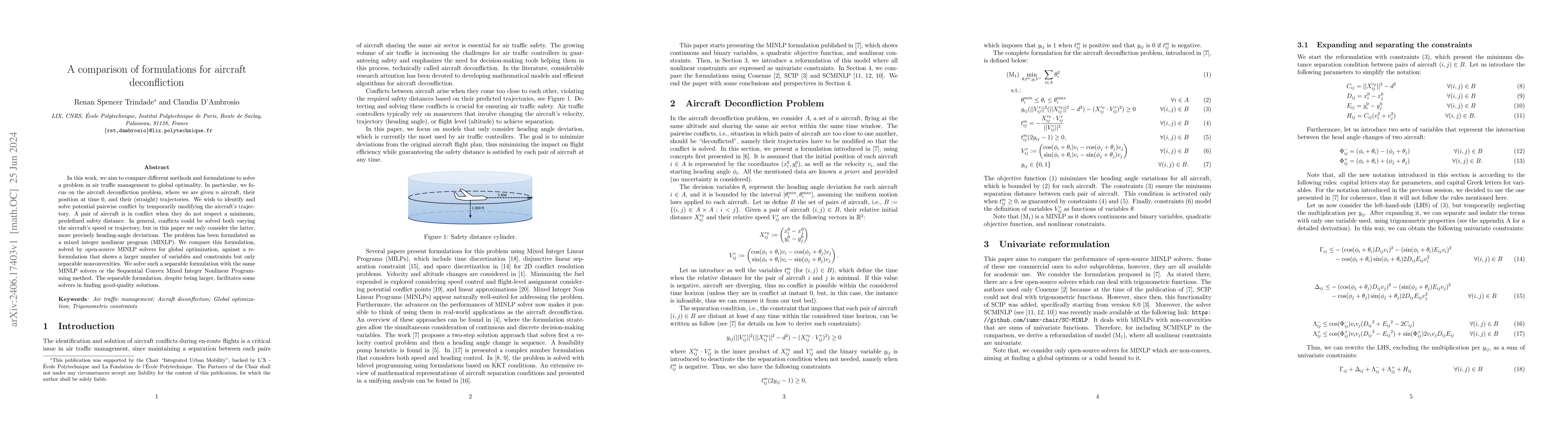 Thumbnail for A comparison of formulations for aircraft deconfliction