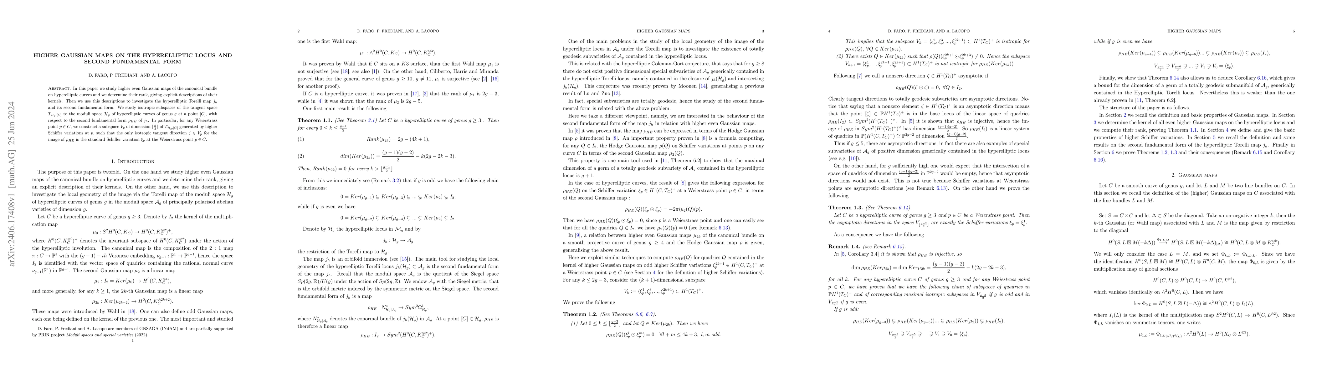 Thumbnail for Higher Gaussian maps on the hyperelliptic locus and second fundamental
  form