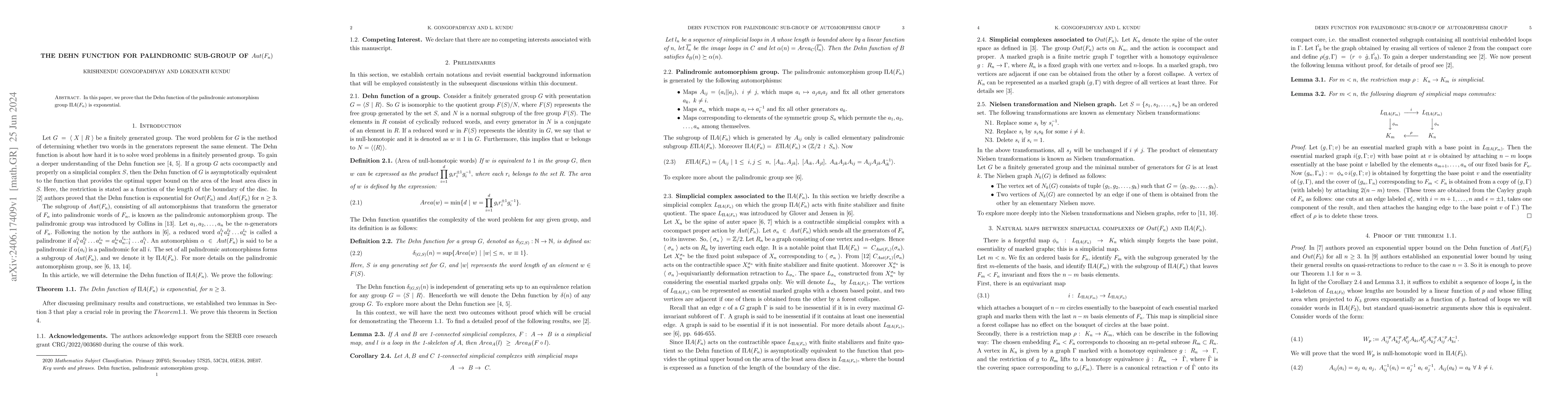 Thumbnail for The Dehn function for Palindromic Sub-Group of $Aut(F_n)$