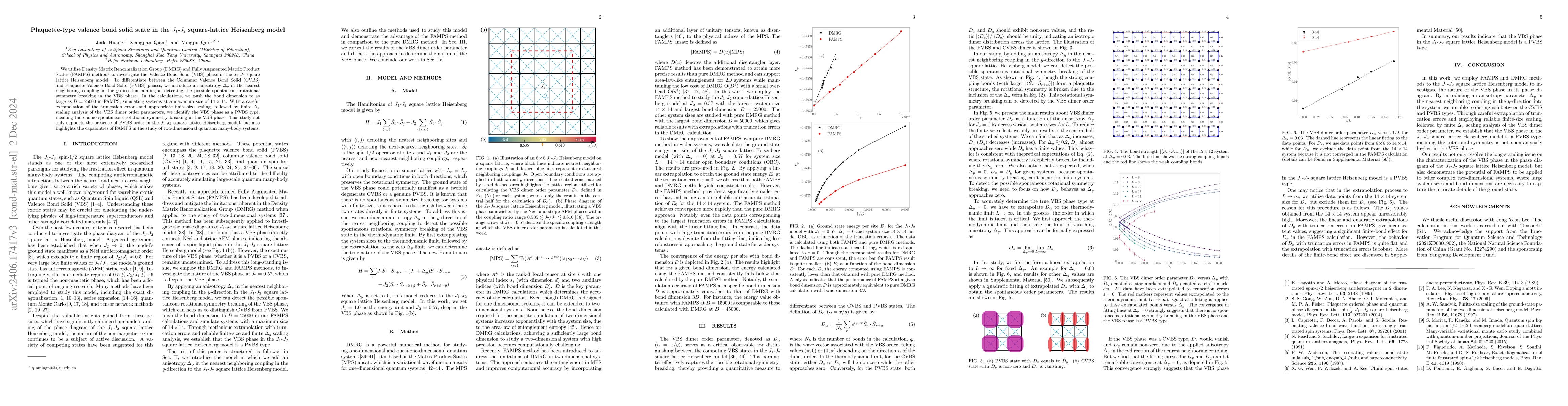 Thumbnail for Is the Valence Bond Solid state in $J_1$-$J_2$ Square Lattice Heisenberg
  Model Plaquette or Columnar?