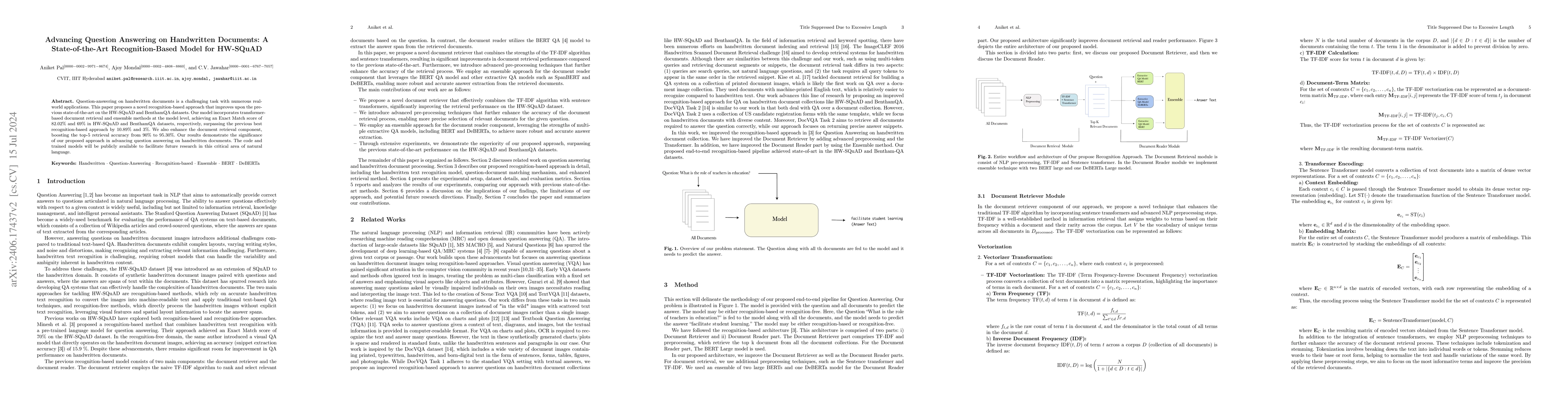Thumbnail for Advancing Question Answering on Handwritten Documents: A
  State-of-the-Art Recognition-Based Model for HW-SQuAD