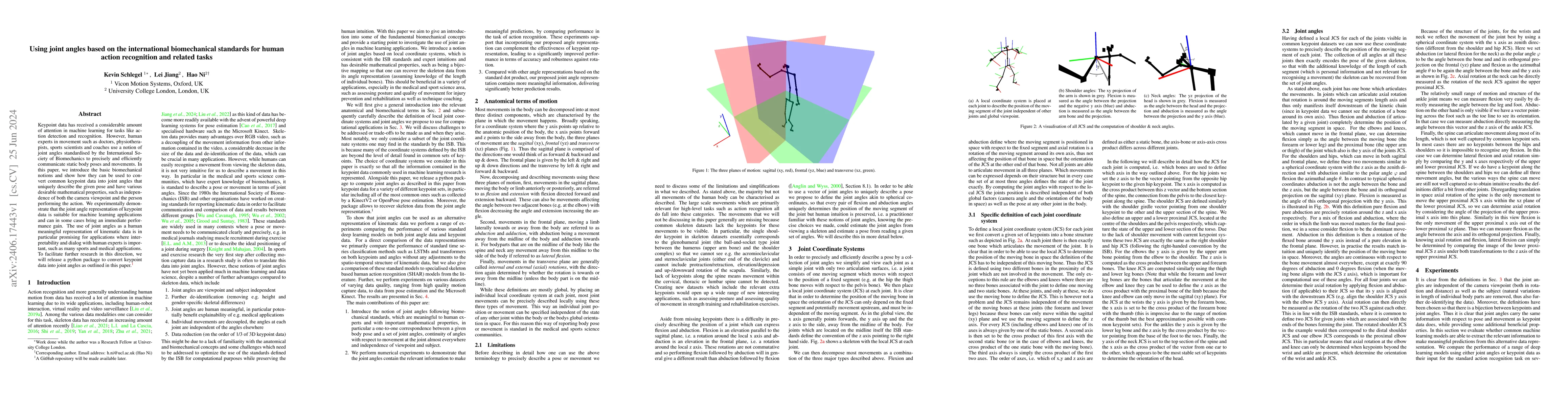 Thumbnail for Using joint angles based on the international biomechanical standards
  for human action recognition and related tasks