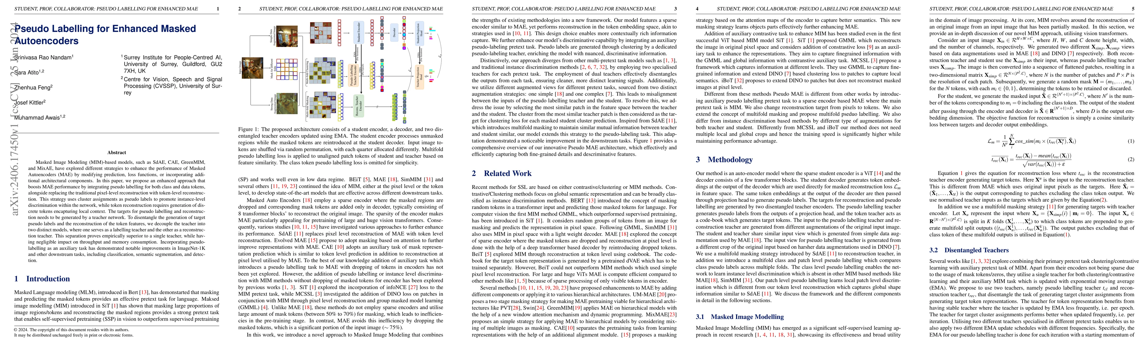 Thumbnail for Pseudo Labelling for Enhanced Masked Autoencoders