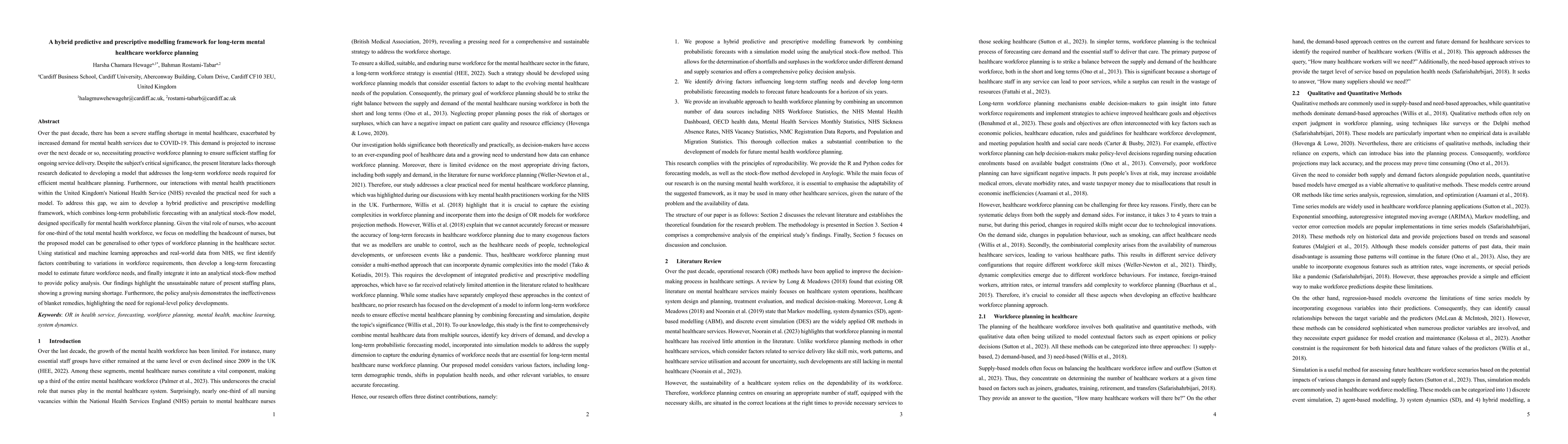 Thumbnail for A hybrid predictive and prescriptive modelling framework for long-term
  mental healthcare workforce planning