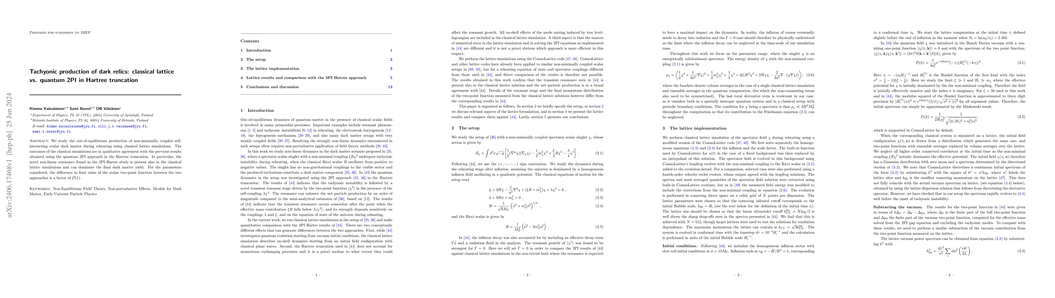 Thumbnail for Tachyonic production of dark relics: classical lattice vs. quantum 2PI
  in Hartree truncation