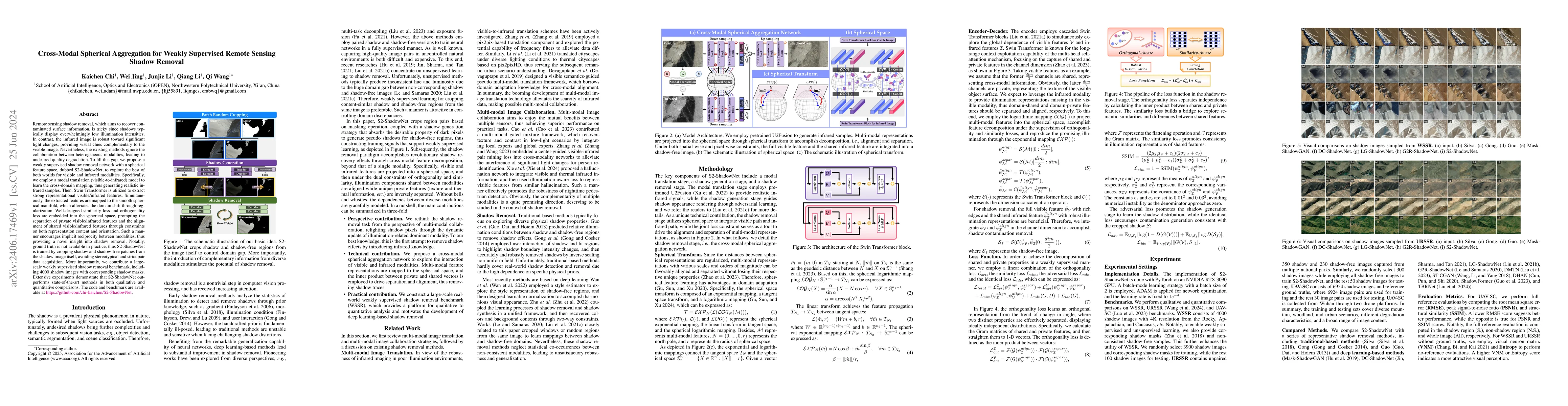 Thumbnail for Cross-Modal Spherical Aggregation for Weakly Supervised Remote Sensing
  Shadow Removal