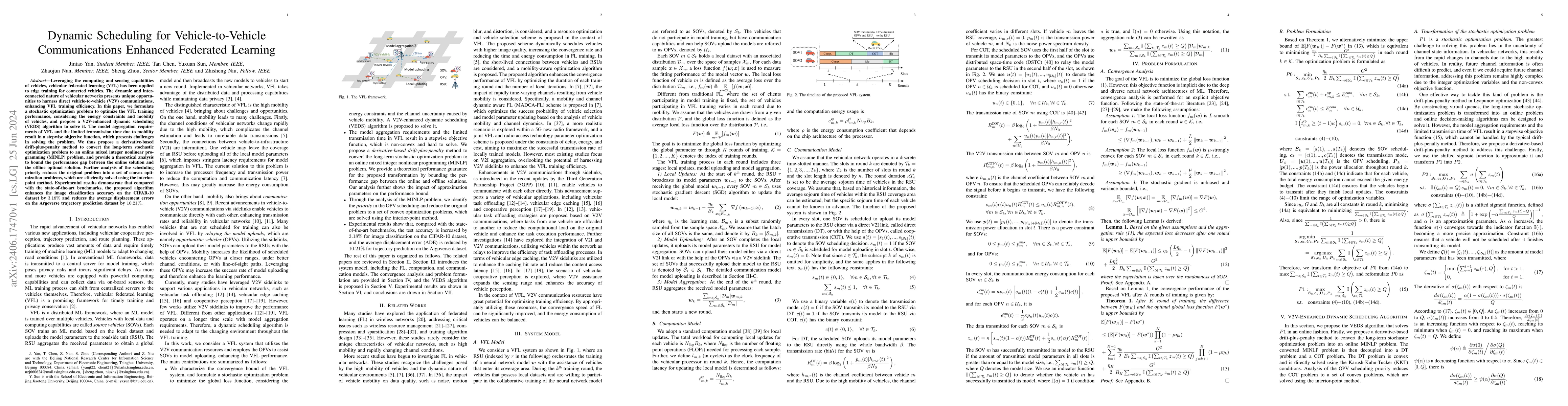 Thumbnail for Dynamic Scheduling for Vehicle-to-Vehicle Communications Enhanced
  Federated Learning