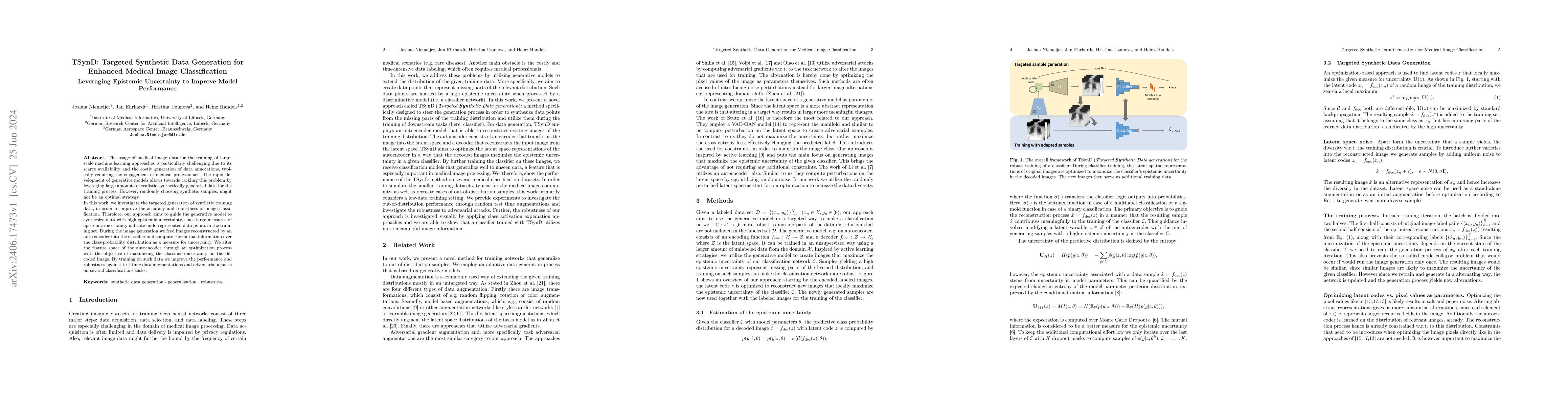Thumbnail for TSynD: Targeted Synthetic Data Generation for Enhanced Medical Image
  Classification