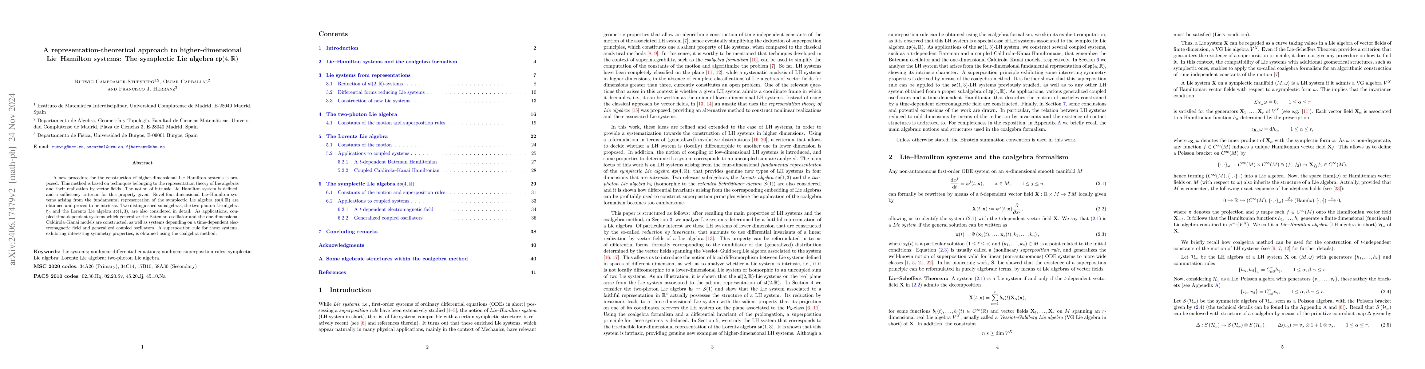 Thumbnail for A representation-theoretical approach to higher-dimensional
  Lie--Hamilton systems: The symplectic Lie algebra $\mathfrak{sp}(4,
  \mathbb{R})$