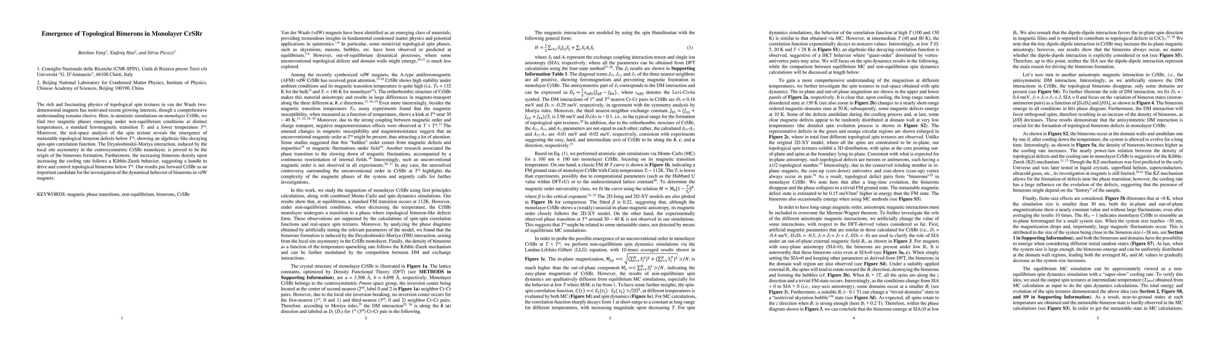 Thumbnail for Emergence of Topological Bimerons in Monolayer CrSBr