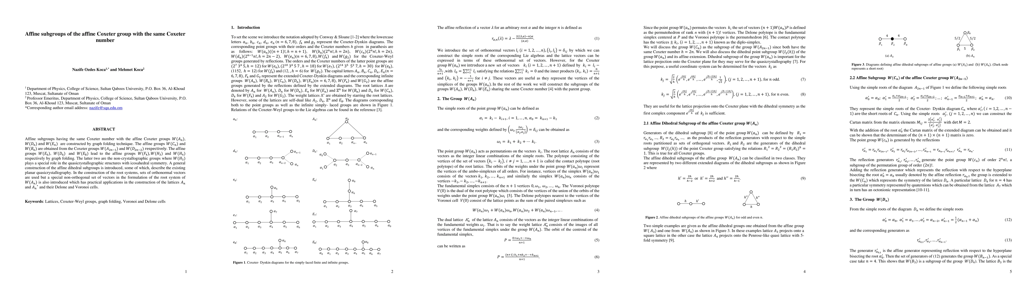 Thumbnail for Affine subgroups of the affine Coxeter group with the same Coxeter
  number