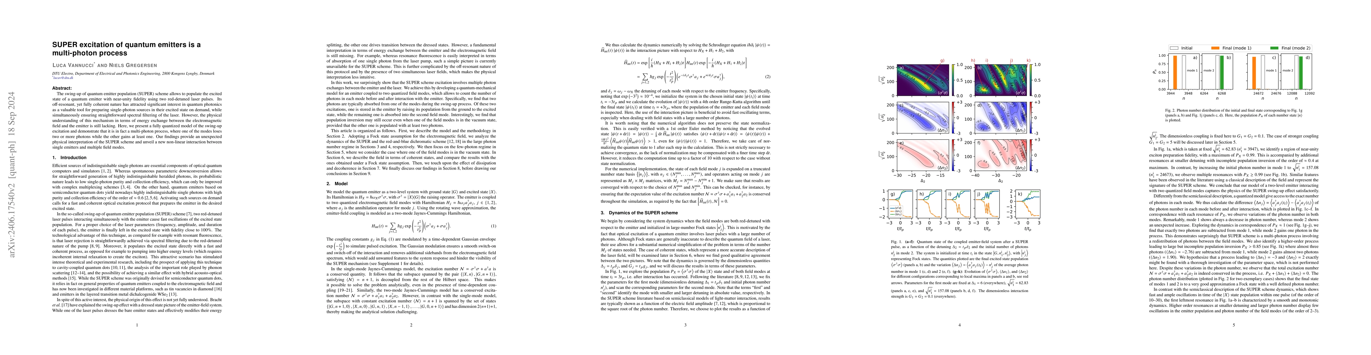 Thumbnail for The SUPER excitation of quantum emitters is a multi-photon process