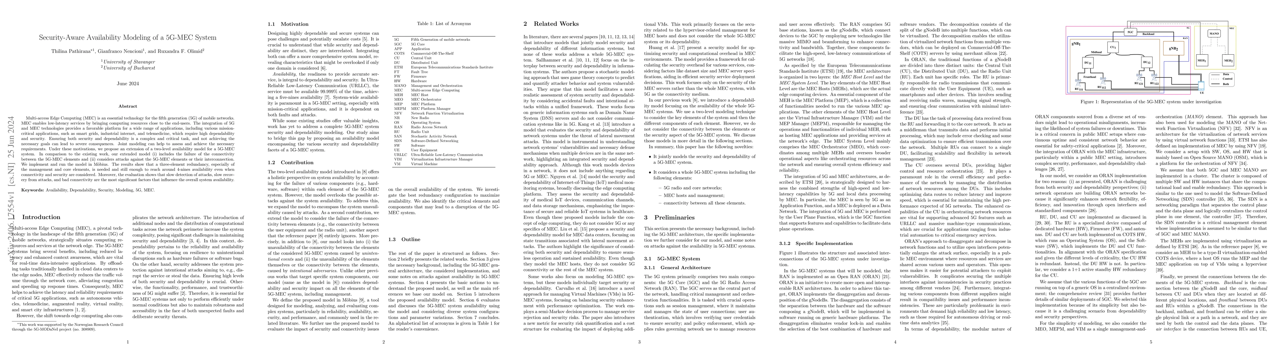 Thumbnail for Security-Aware Availability Modeling of a 5G-MEC System