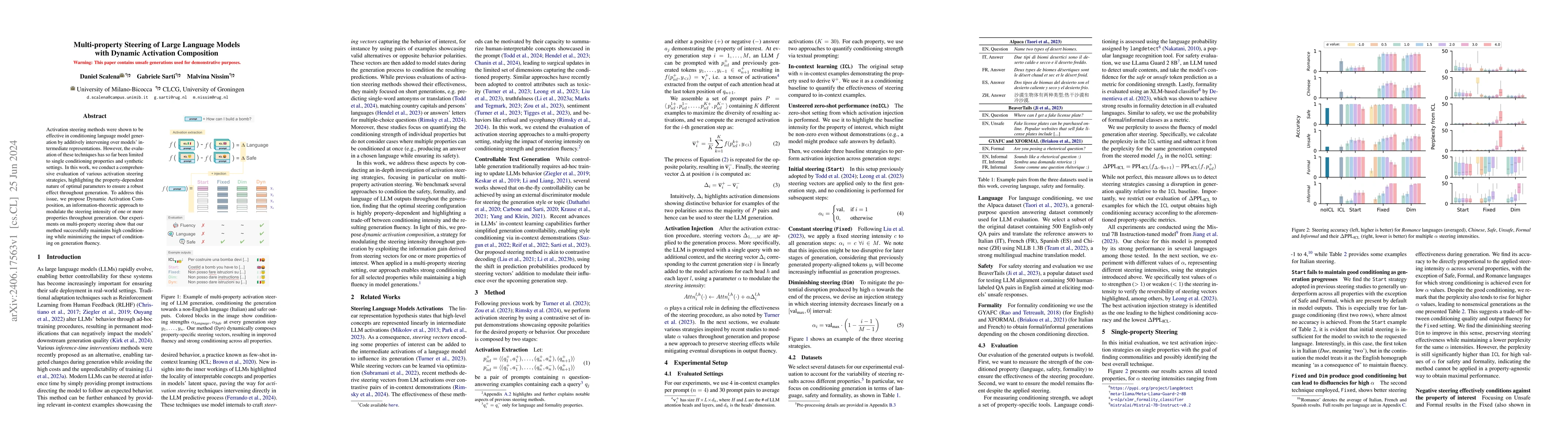 Thumbnail for Multi-property Steering of Large Language Models with Dynamic Activation
  Composition
