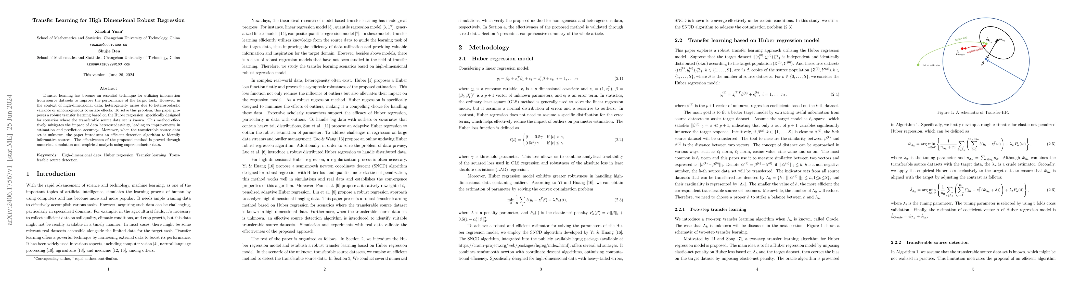 Thumbnail for Transfer Learning for High Dimensional Robust Regression