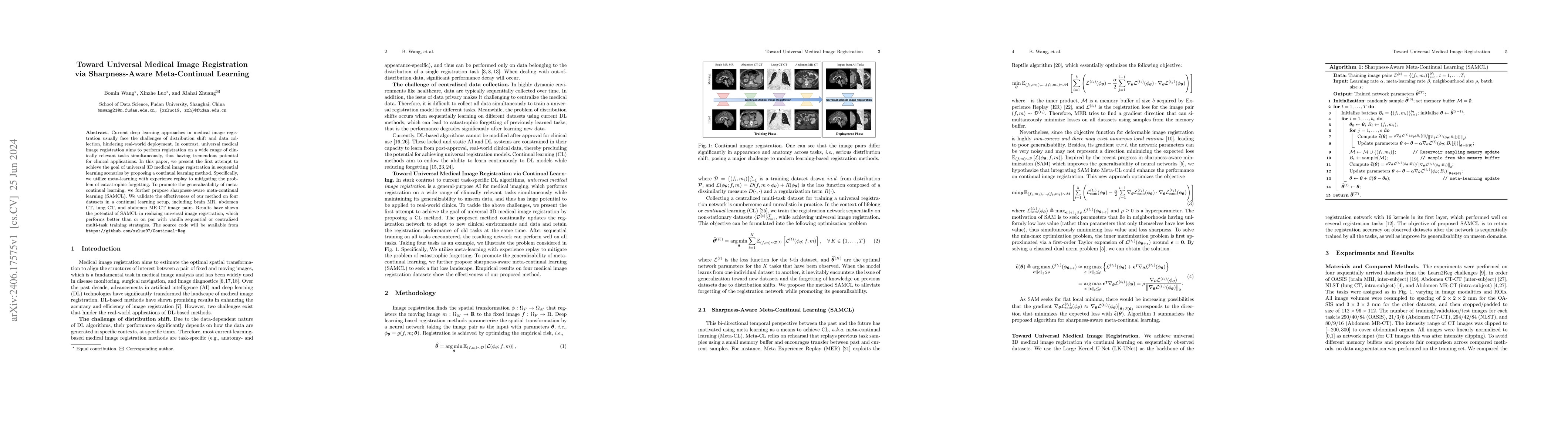 Thumbnail for Toward Universal Medical Image Registration via Sharpness-Aware
  Meta-Continual Learning