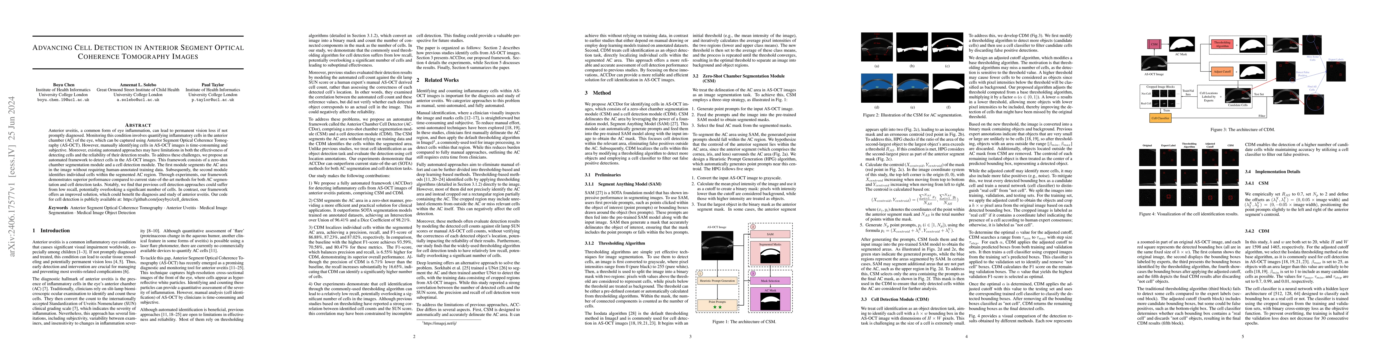 Thumbnail for Advancing Cell Detection in Anterior Segment Optical Coherence
  Tomography Images