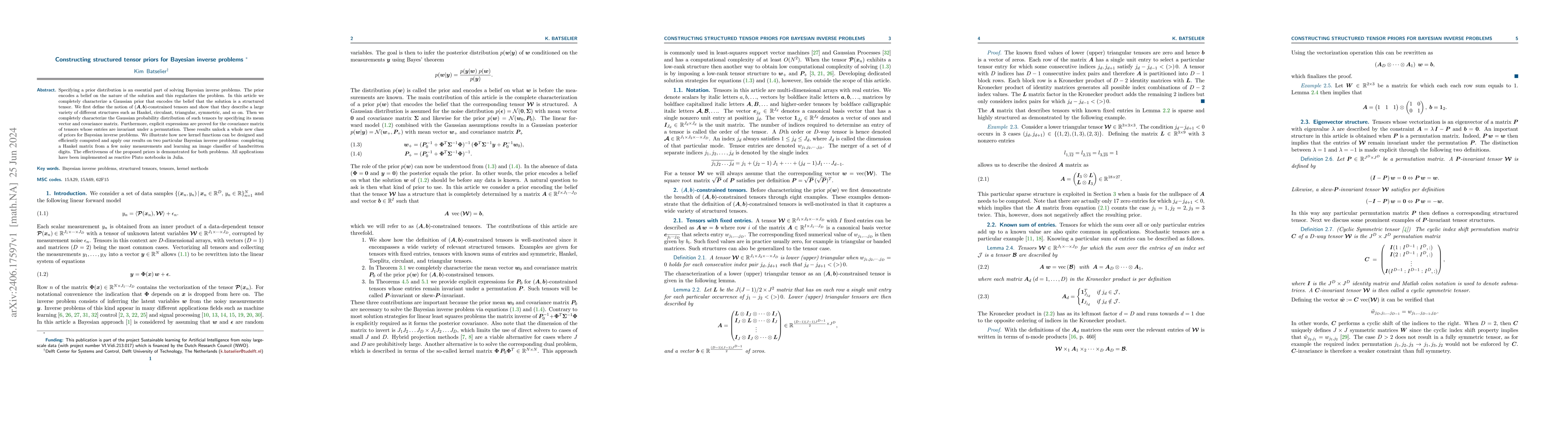 Thumbnail for Constructing structured tensor priors for Bayesian inverse problems