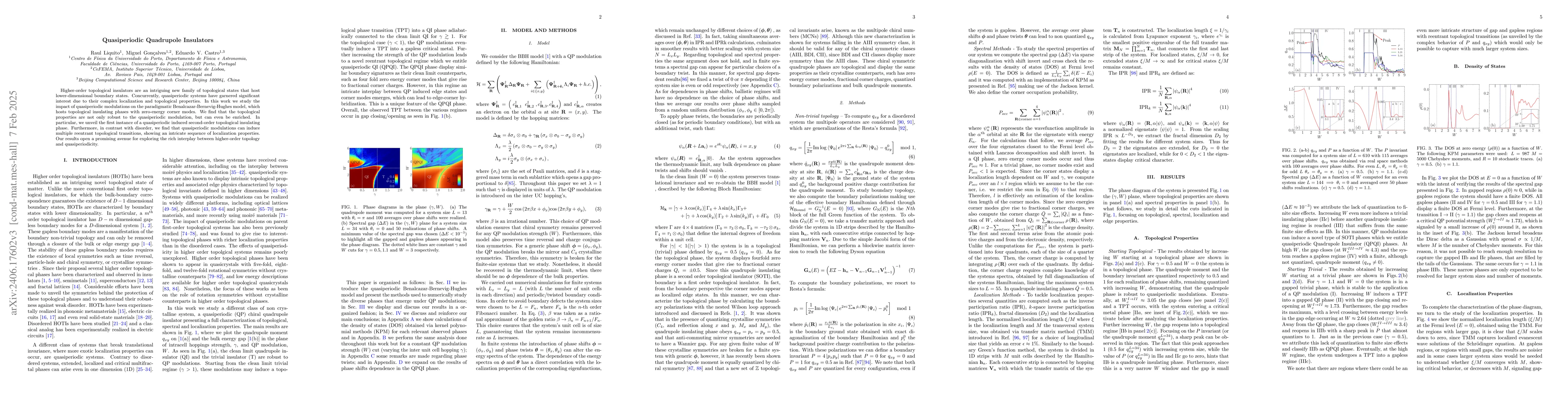 Thumbnail for Quasiperiodic Quadrupole Insulators