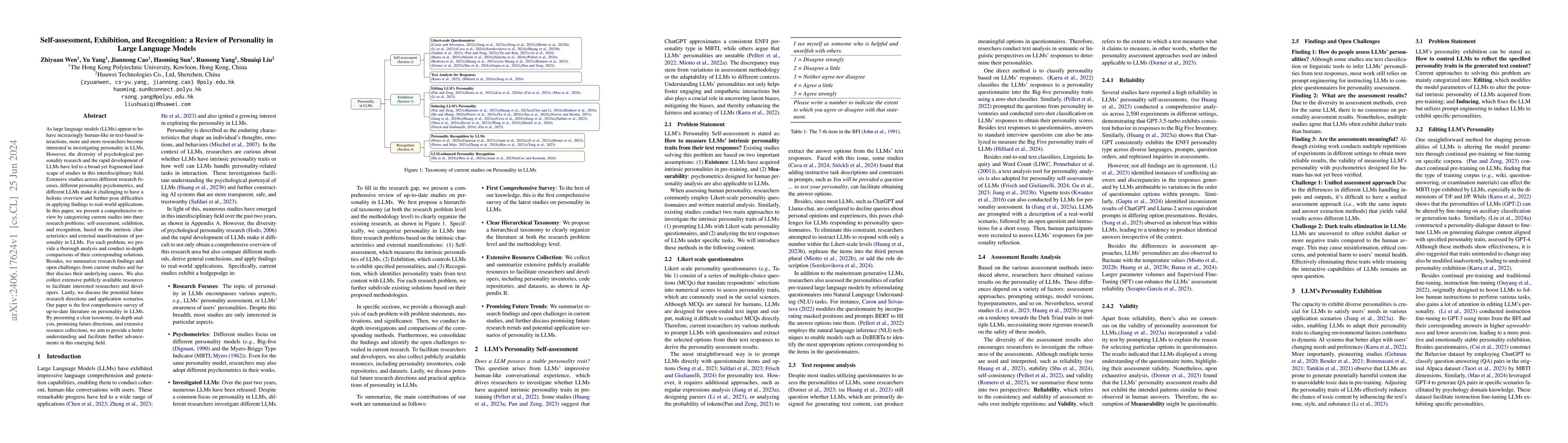 Thumbnail for Self-assessment, Exhibition, and Recognition: a Review of Personality in
  Large Language Models