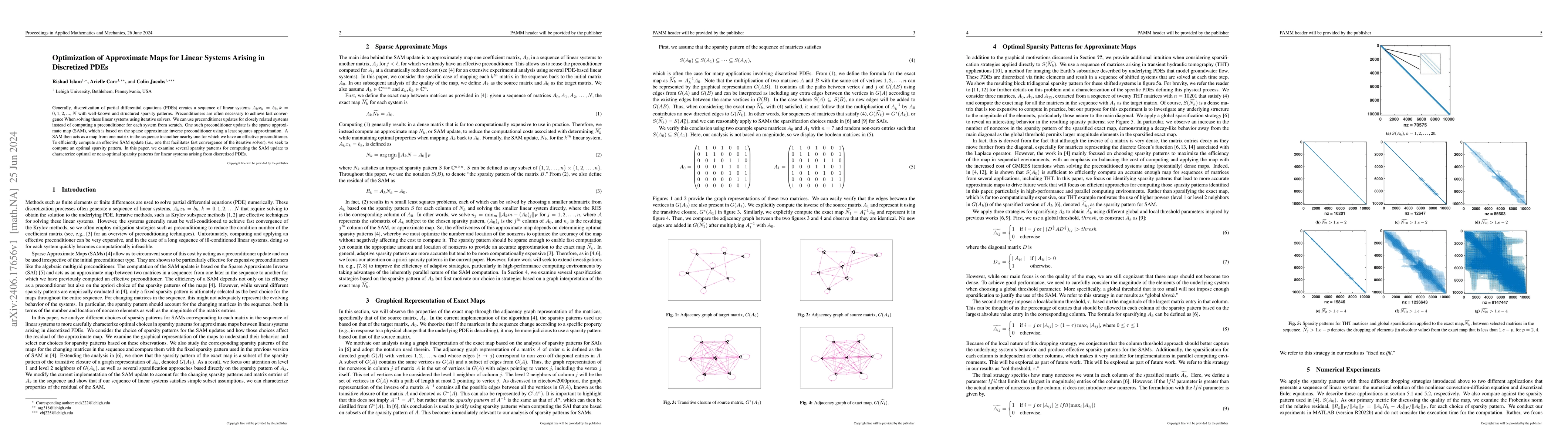 Thumbnail for Optimization of Approximate Maps for Linear Systems Arising in
  Discretized PDEs