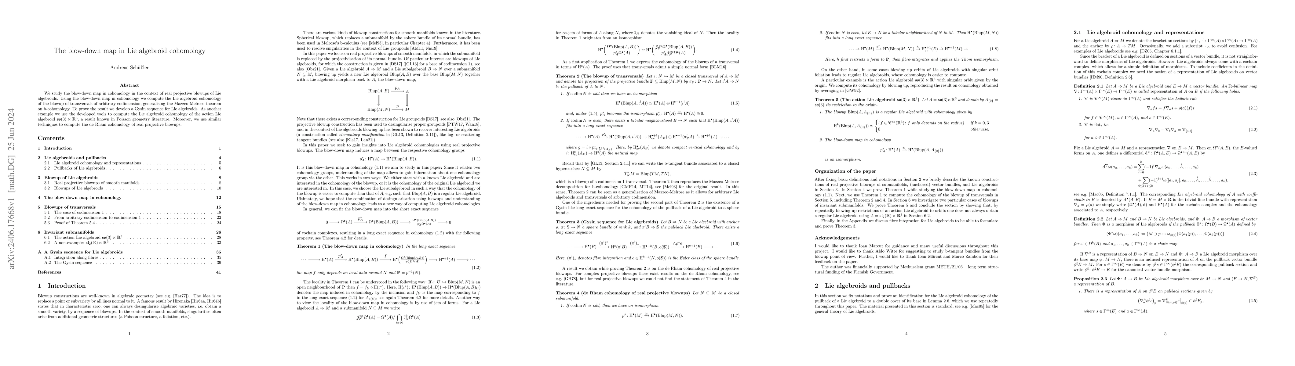 Thumbnail for The blow-down map in Lie algebroid cohomology