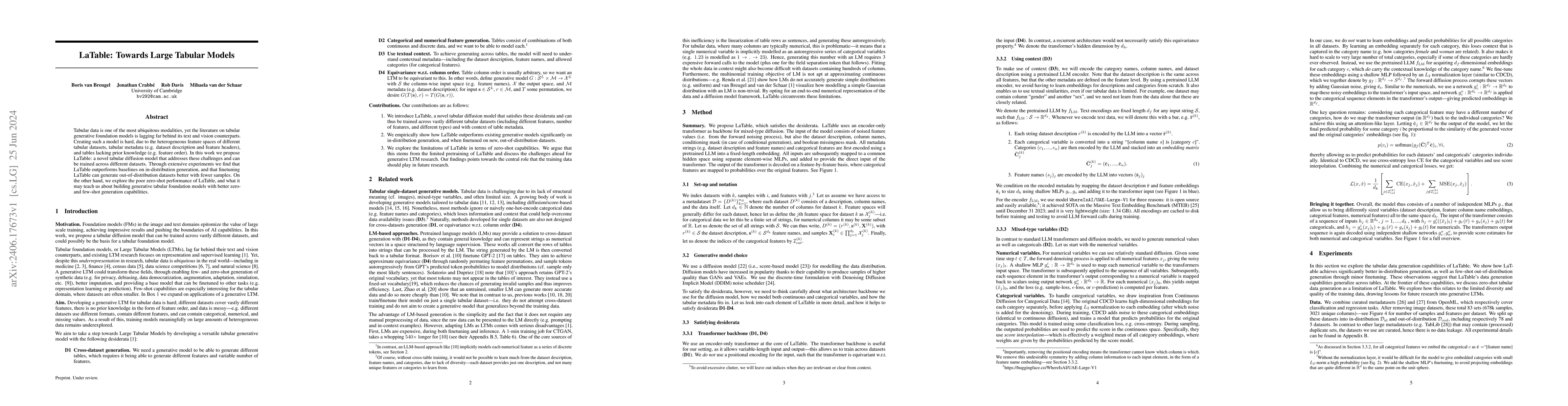 Thumbnail for LaTable: Towards Large Tabular Models