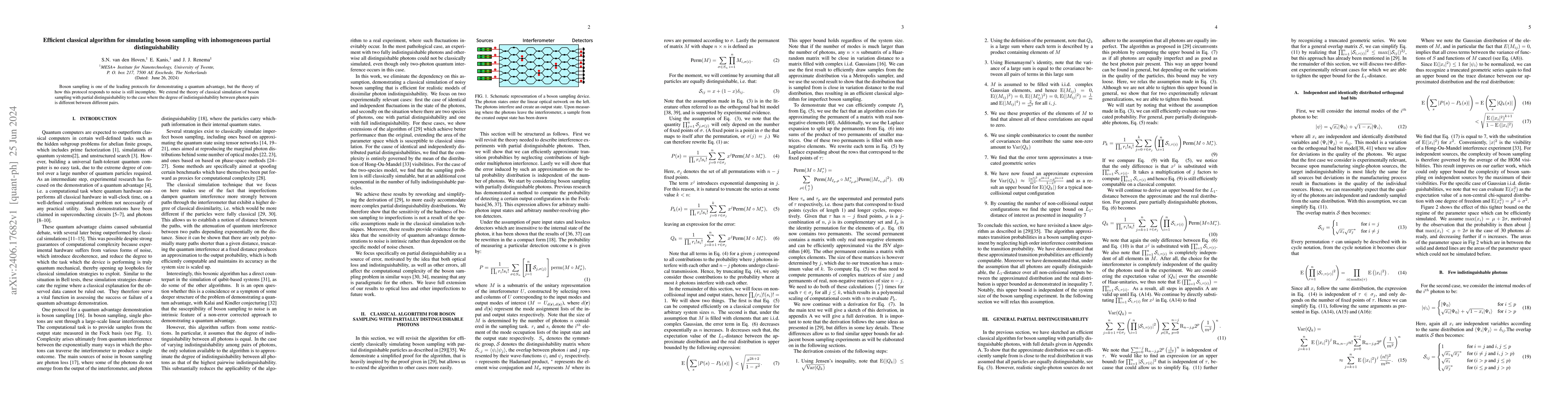 Thumbnail for Efficient classical algorithm for simulating boson sampling with
  inhomogeneous partial distinguishability