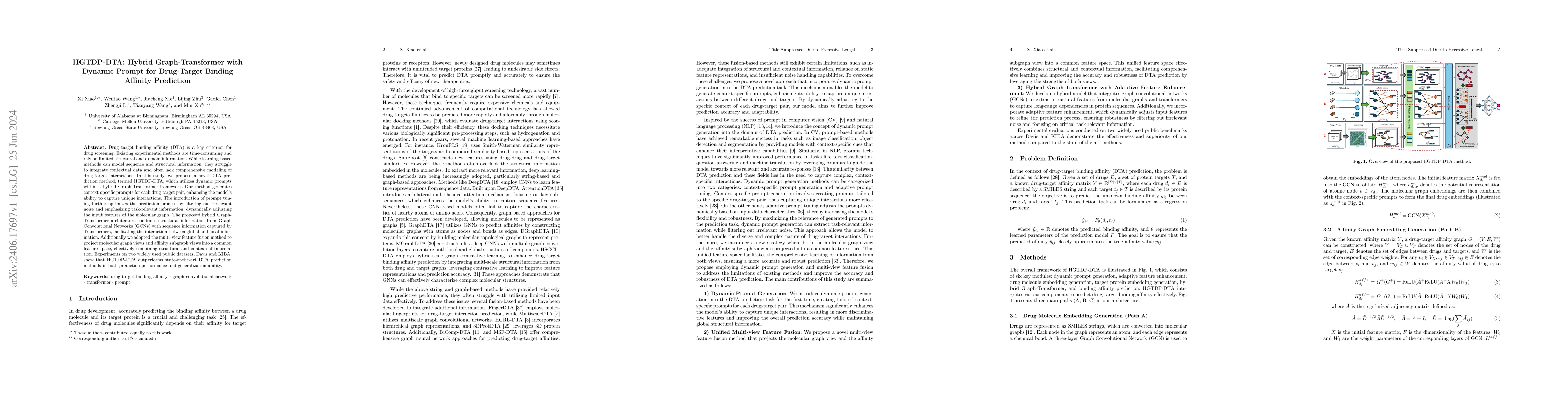 Thumbnail for HGTDP-DTA: Hybrid Graph-Transformer with Dynamic Prompt for Drug-Target
  Binding Affinity Prediction