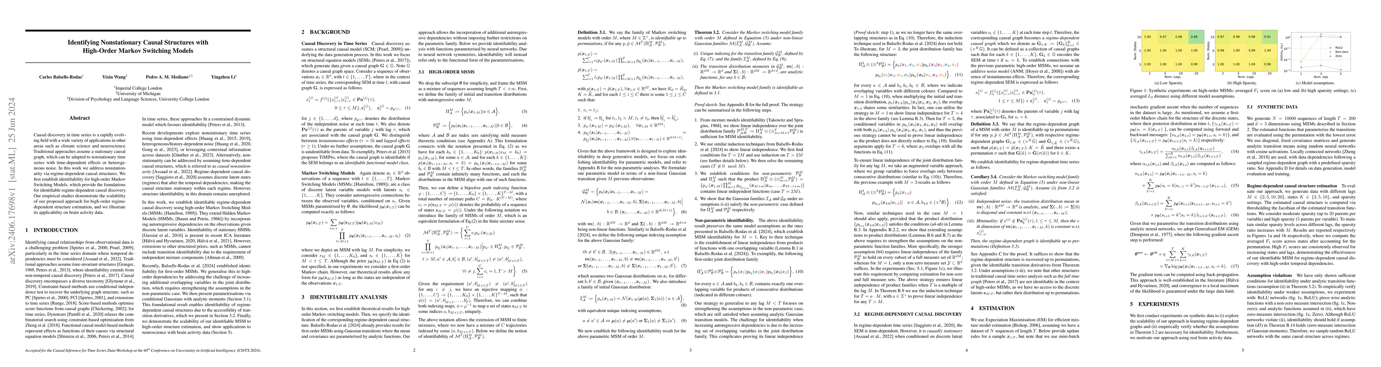 Thumbnail for Identifying Nonstationary Causal Structures with High-Order Markov
  Switching Models