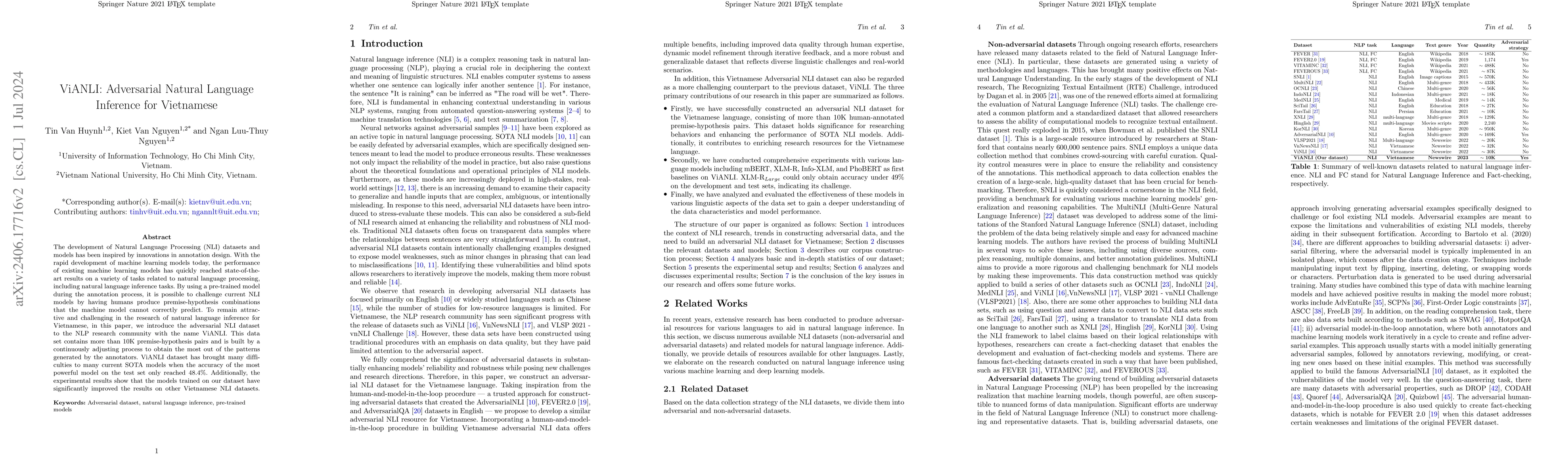 Thumbnail for ViANLI: Adversarial Natural Language Inference for Vietnamese