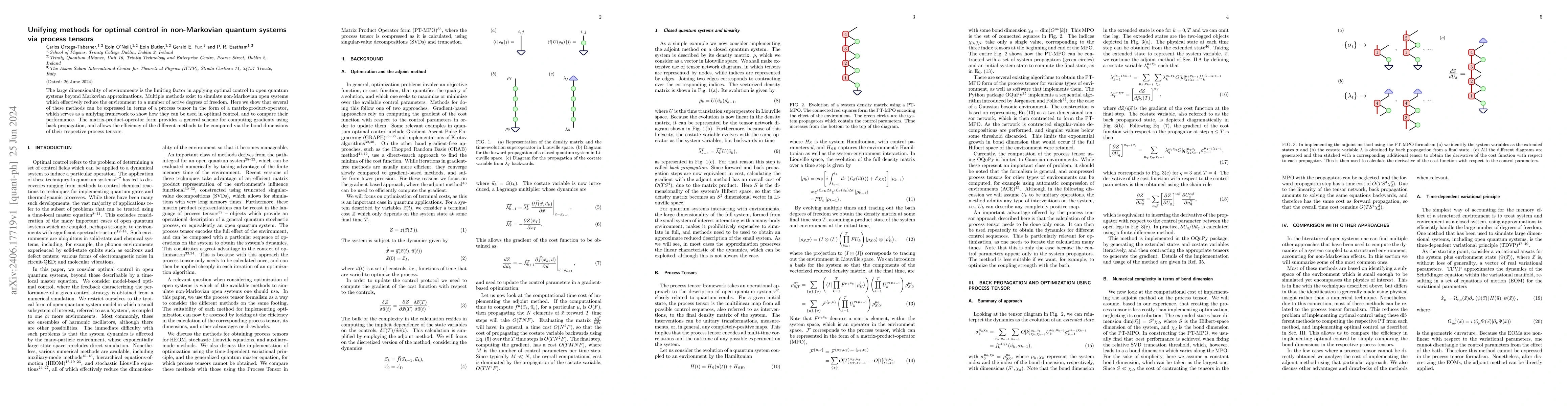 Thumbnail for Unifying methods for optimal control in non-Markovian quantum systems
  via process tensors