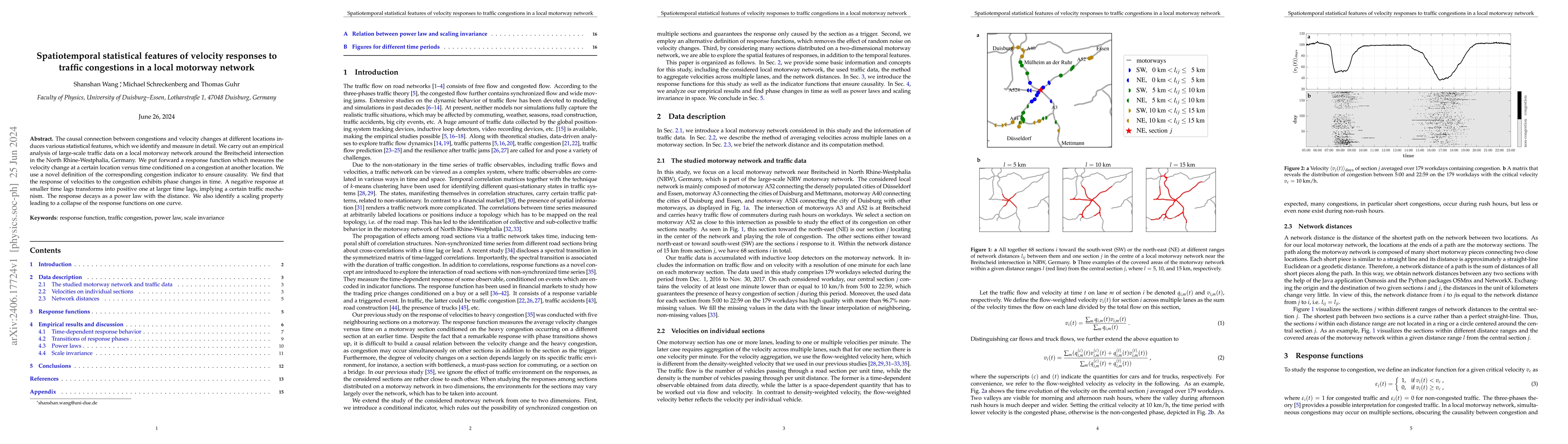 Thumbnail for Spatiotemporal statistical features of velocity responses to traffic
  congestions in a local motorway network