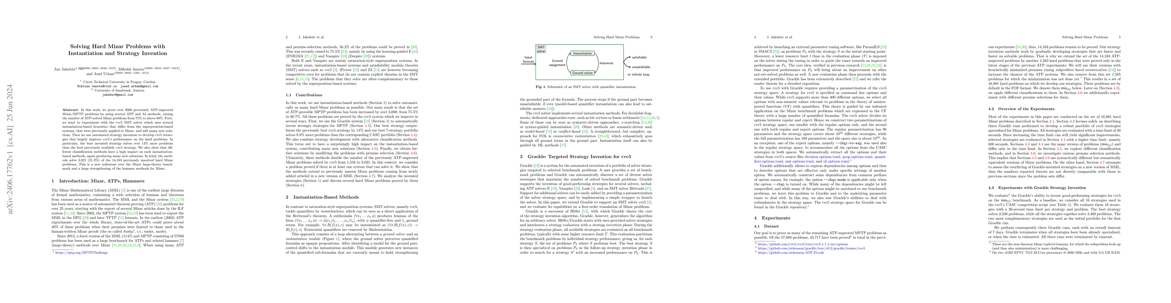 Thumbnail for Solving Hard Mizar Problems with Instantiation and Strategy Invention