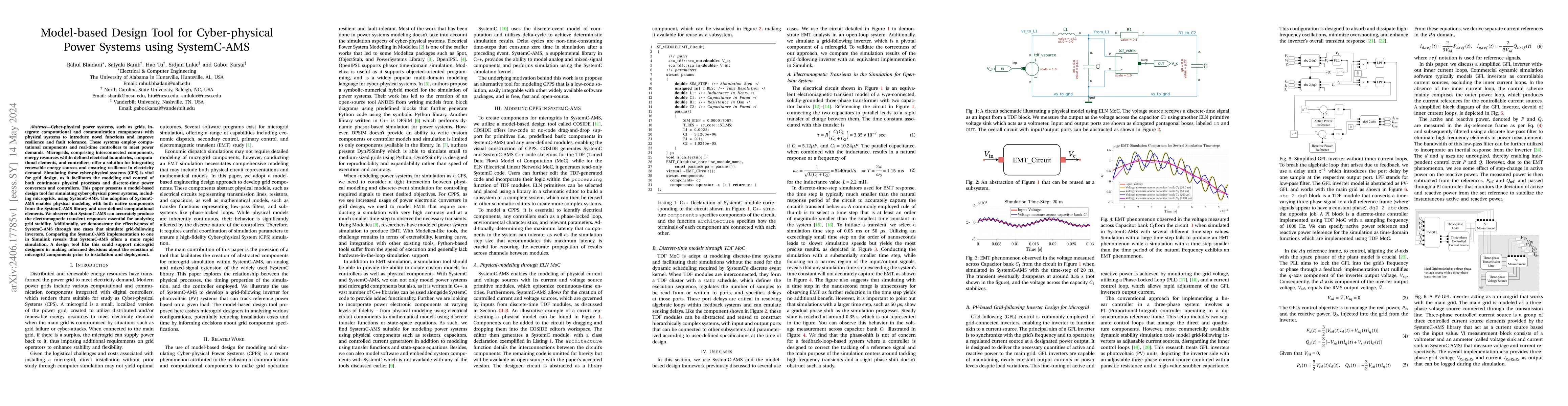 Thumbnail for Model-based Design Tool for Cyber-physical Power Systems using
  SystemC-AMS