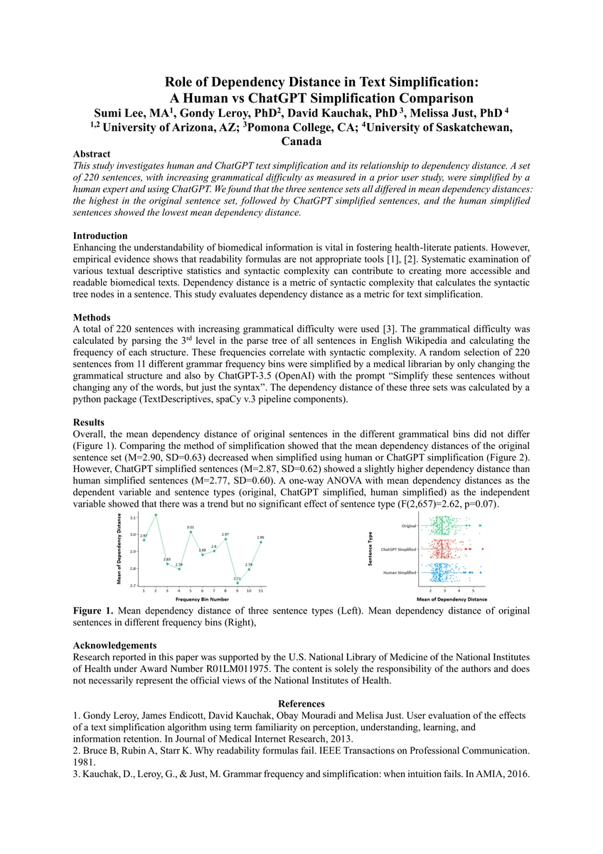 Thumbnail for Role of Dependency Distance in Text Simplification: A Human vs ChatGPT
  Simplification Comparison