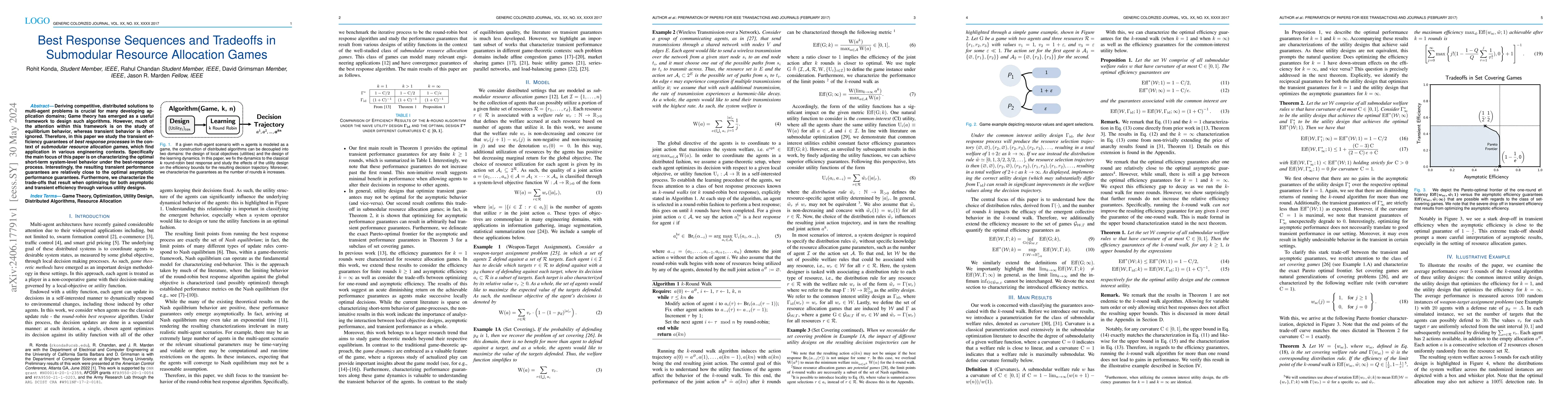 Thumbnail for Best Response Sequences and Tradeoffs in Submodular Resource Allocation
  Games