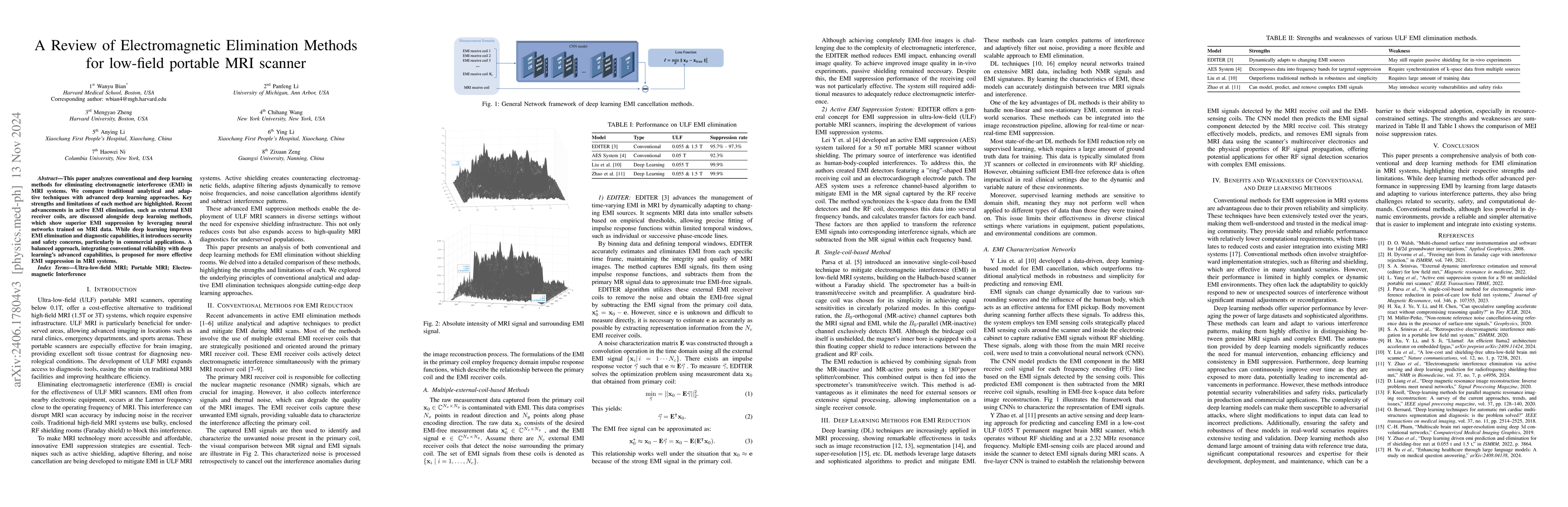 Thumbnail for A Review of Electromagnetic Elimination Methods for low-field portable
  MRI scanner