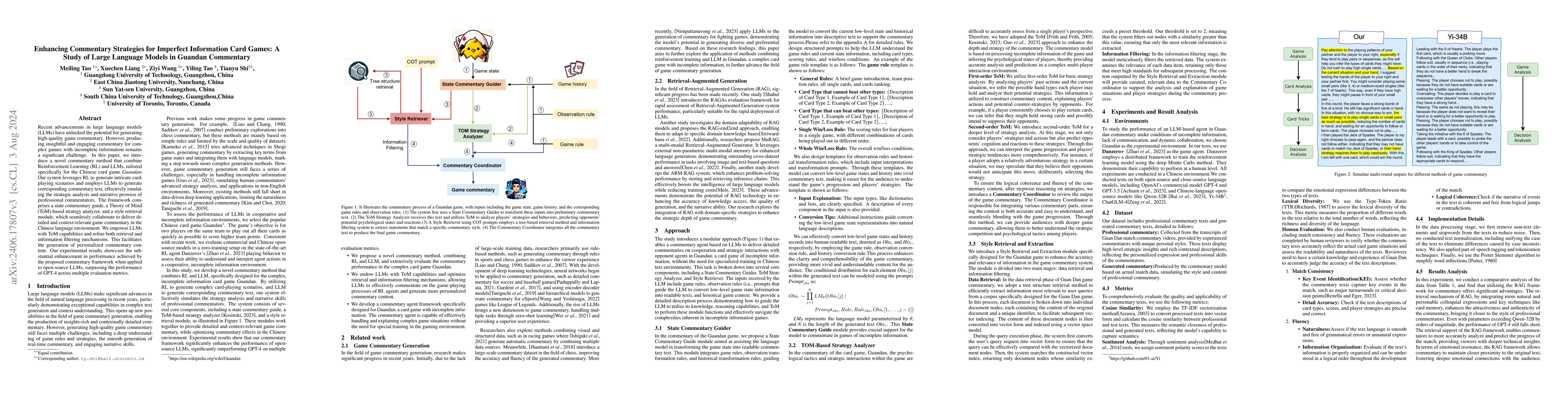 Thumbnail for Enhancing Commentary Strategies for Imperfect Information Card Games: A
  Study of Large Language Models in Guandan Commentary