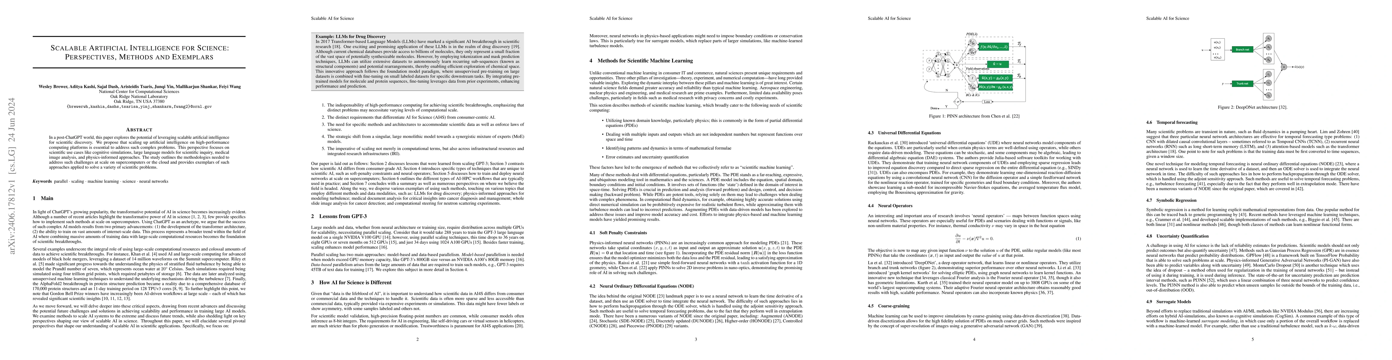 Thumbnail for Scalable Artificial Intelligence for Science: Perspectives, Methods and
  Exemplars
