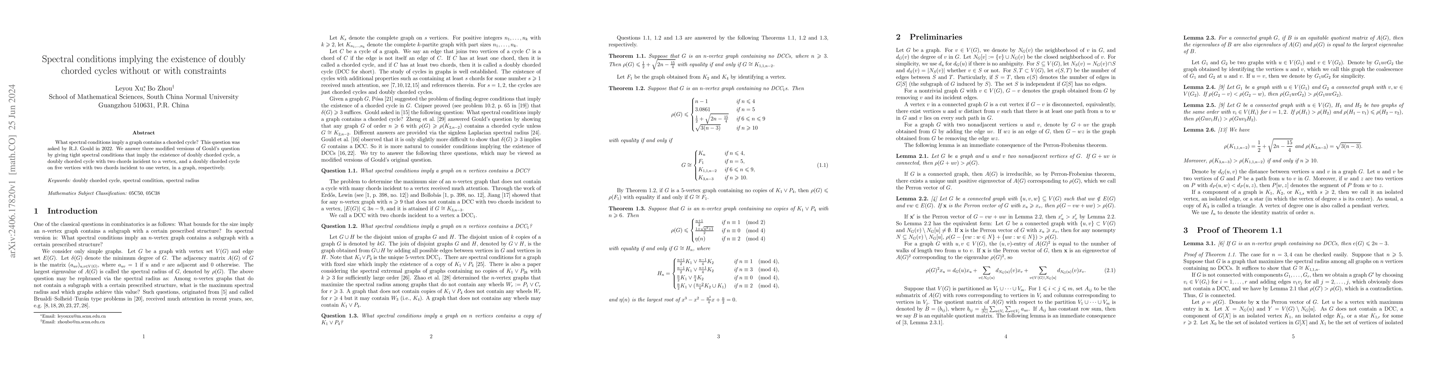 Thumbnail for Spectral conditions implying the existence of doubly chorded cycles
  without or with constraints