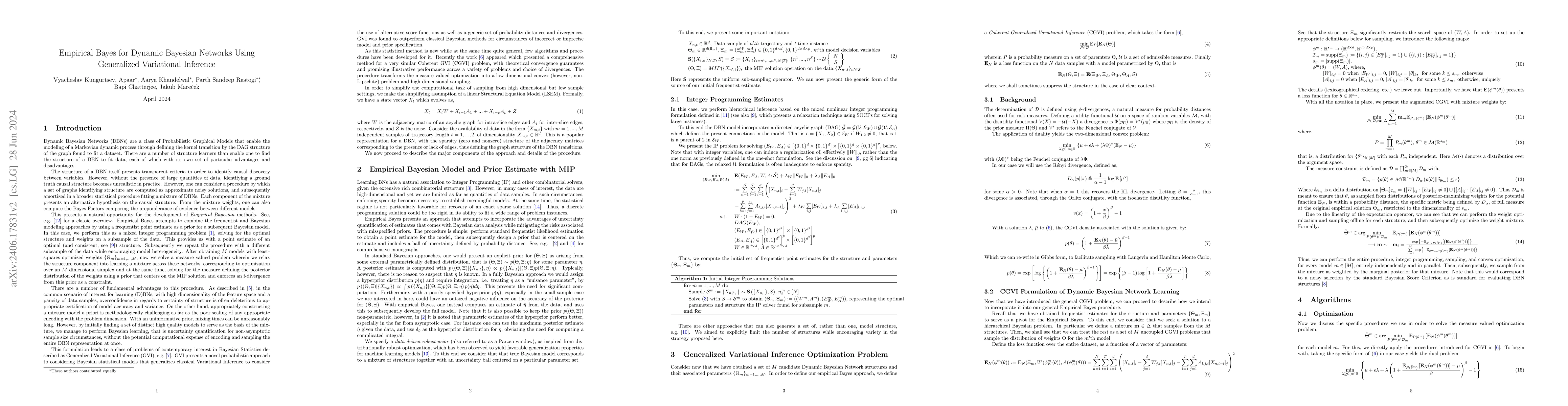 Thumbnail for Empirical Bayes for Dynamic Bayesian Networks Using Generalized
  Variational Inference